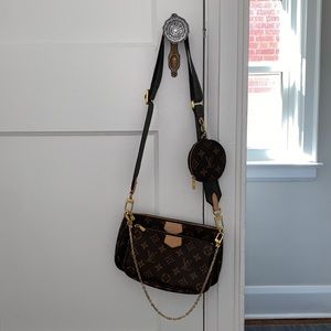 LV logo multiple bag attachments bag